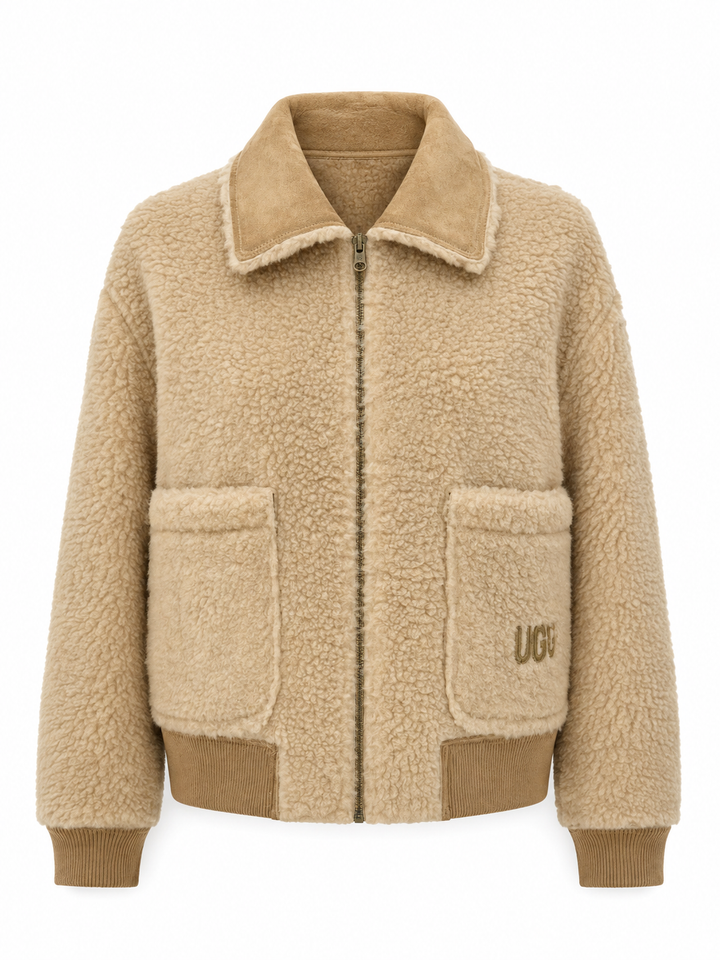UGG Women's Bondi Reversible Bomber Jacket - Almond/Natural