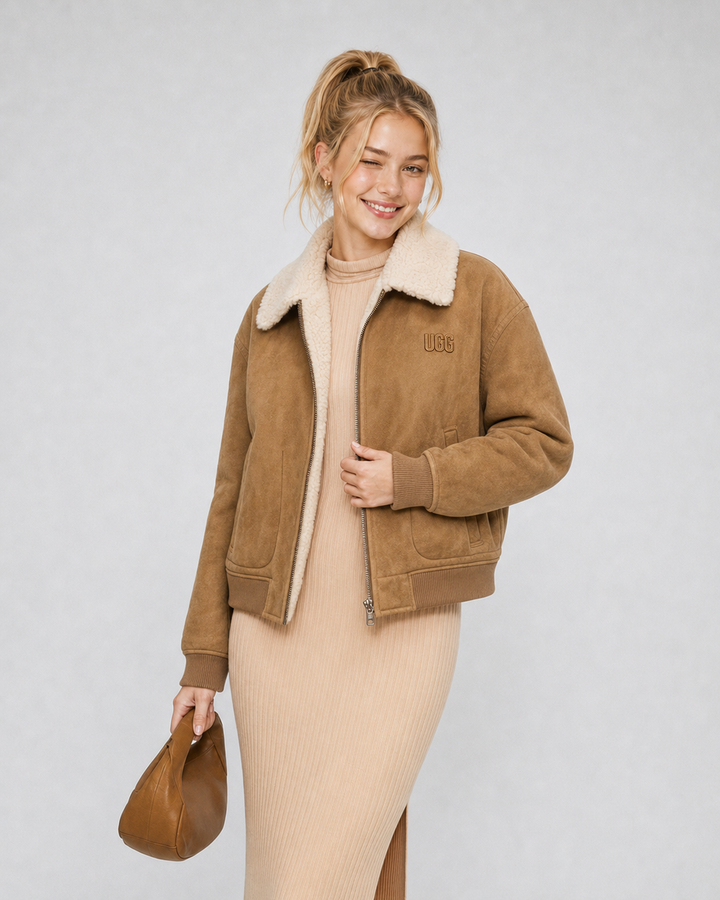 UGG Women's Bondi Reversible Bomber Jacket - Chestnut/Natural